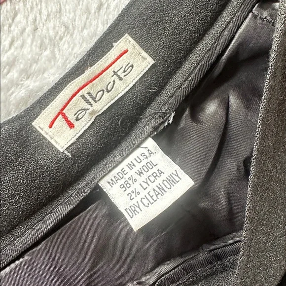 Vtg Talbots Wool Blend High Waist Pleated Trousers 30” Gray Dark Academia USA - Picture 6 of 11